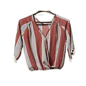 Lavender Field Boho Shirt Size Small Peasant Preppy Party Vacation Concert